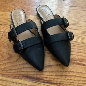 Jessica Simpson Black Double Strap Flats